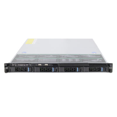 Chasis metálico para servidor de 1U con 4 bahías, apto para montaje en rack Chasis metálico para servidor de 1U con 4 bahías, apto para montaje en rack