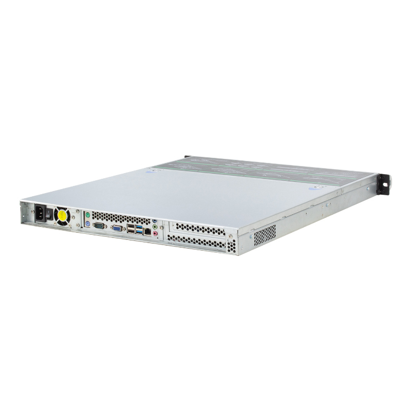 Chasis metálico para servidor de 1U con 4 bahías, apto para montaje en rack Chasis metálico para servidor de 1U con 4 bahías, apto para montaje en rack