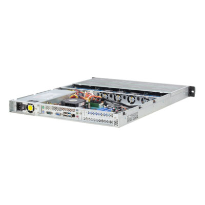 Chasis metálico para servidor de 1U con 4 bahías, apto para montaje en rack Chasis metálico para servidor de 1U con 4 bahías, apto para montaje en rack