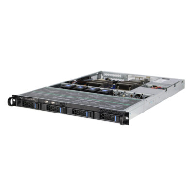 Chasis metálico para servidor de 1U con 4 bahías, apto para montaje en rack Chasis metálico para servidor de 1U con 4 bahías, apto para montaje en rack