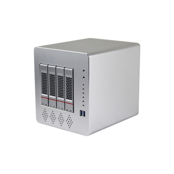 NAS-Gehäuse aus Aluminium mit 4 Einschüben NAS-Gehäuse aus Aluminium mit 4 Einschüben