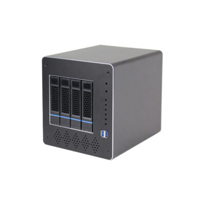 NAS-Gehäuse aus Aluminium mit 4 Einschüben NAS-Gehäuse aus Aluminium mit 4 Einschüben