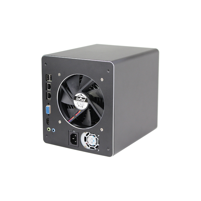 NAS-Gehäuse aus Aluminium mit 4 Einschüben NAS-Gehäuse aus Aluminium mit 4 Einschüben